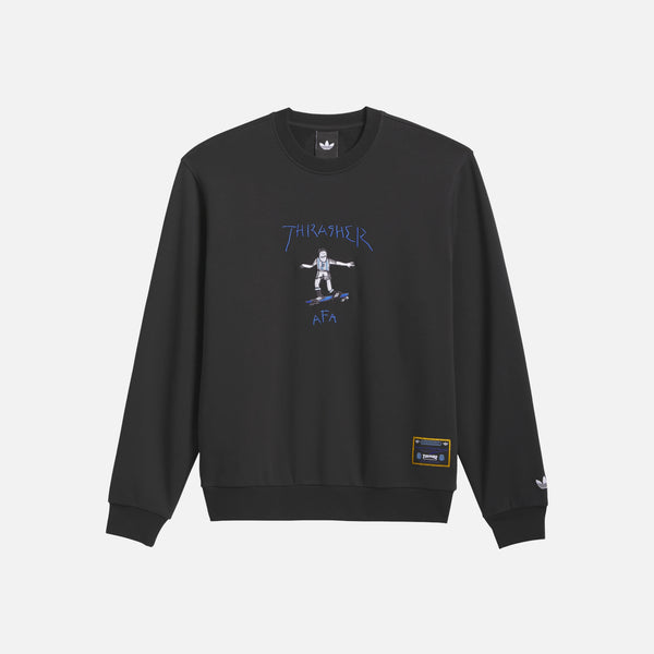 adidas KX4545 Argentina x Thrasher Mens Crewneck - Black/White