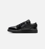 Air Jordan 1 Low Patent Elephant Womens Lifestyle Shoe - Black/Black/White/Metallic Silver