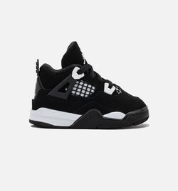 JORDAN FV4538-001
 Air Jordan 4 Retro White Thunder Infant Toddler Lifestyle Shoe - Black/White/Black Image 0