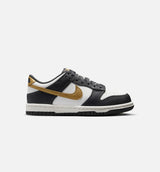 Dunk Low Grade School Lifestyle Shoe - Summit White/Anthracite/Metallic Gold