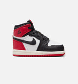 Air Jordan 1 Retro High OG Black Toe Infant Toddler Lifestyle Shoe - White/Black/Varsity Red/Sail