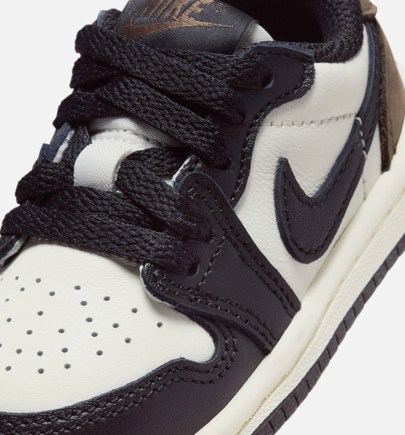 Air Jordan 1 Retro Low Mocha Infant Toddler Lifestyle Shoe - Sail/Dark Mocha/Black