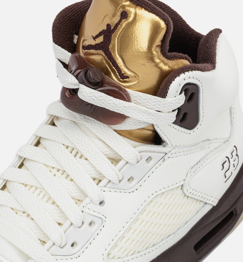 Air Jordan 5 Retro Golden Ticket Womens Lifestyle Shoe - Earth/Metallic Gold/Sail/Muslin