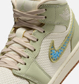 Air Jordan 1 Mid SE Womens Lifestyle Shoe - Olive Aura/Pearl White/Lawn
