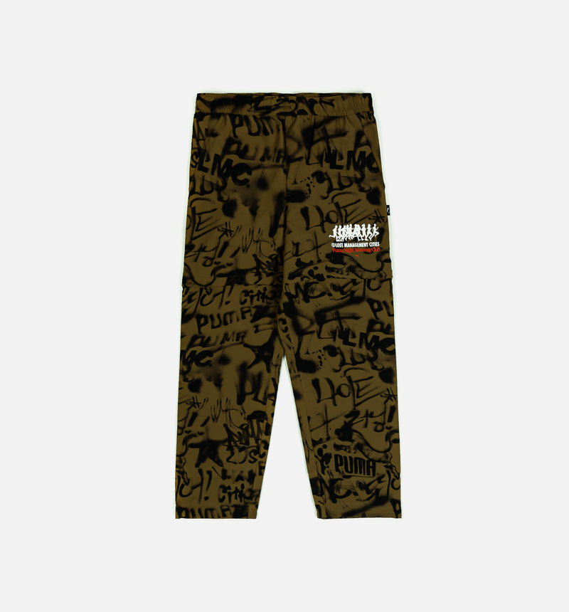 Lost Management Cities All Over Print Mens Pant - Olive/Black