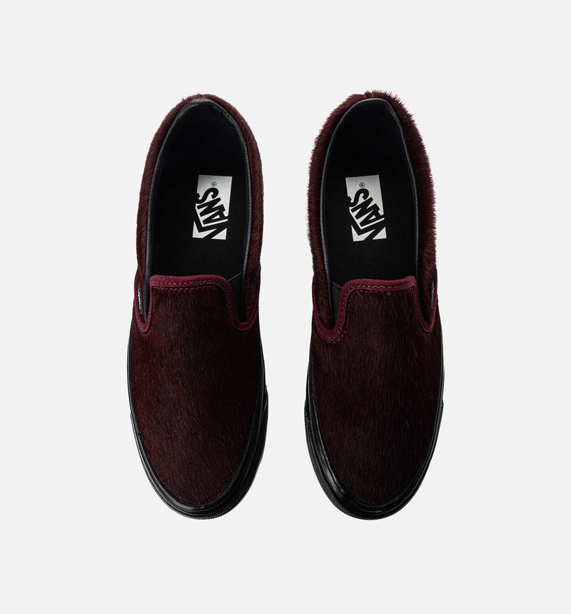 LX Classic Slip On 98 Pony Hair Mens Lifstyle Shoe - Burgundy/Black