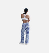 Mid Rise Jacquard Womens Track Pants - White/Hyper Royal