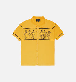 PASDEMER PDMSS25_04
 Ballet Polo Sweater Mustard Mens Short Sleeve Shirt - Yellow Image 0