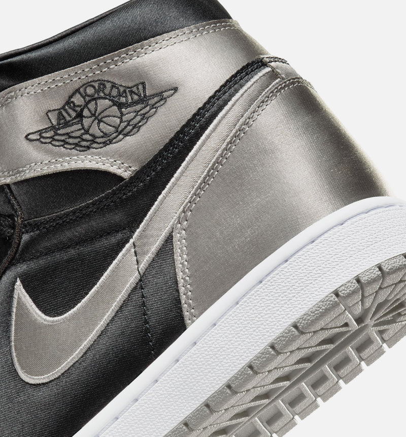 Air Jordan 1 Retro High OG Satin Shadow Womens Lifestyle Shoe - Black/Medium Grey/White