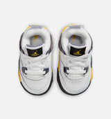 Air Jordan 4 Retro Rare Air Tour Yellow Infant Toddler Lifestyle Shoe - White/Dark Blue Grey/Black/Tour Yellow Free Shipping