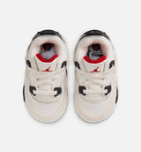 Air Jordan 4 Retro Flight Club Infant Toddler Lifestyle Shoe - Sail/Black/University Red Free Shipping