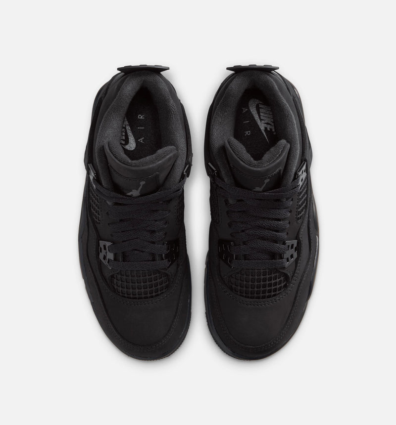 Air Jordan 4 Retro Black Cat Grade School Lifestyle Shoe - Black/Black/Light/Graphite