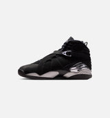 Air Jordan 8 Retro Chrome Black And Light Graphite Mens Lifestyle Shoe - Black/White/Light Graphite