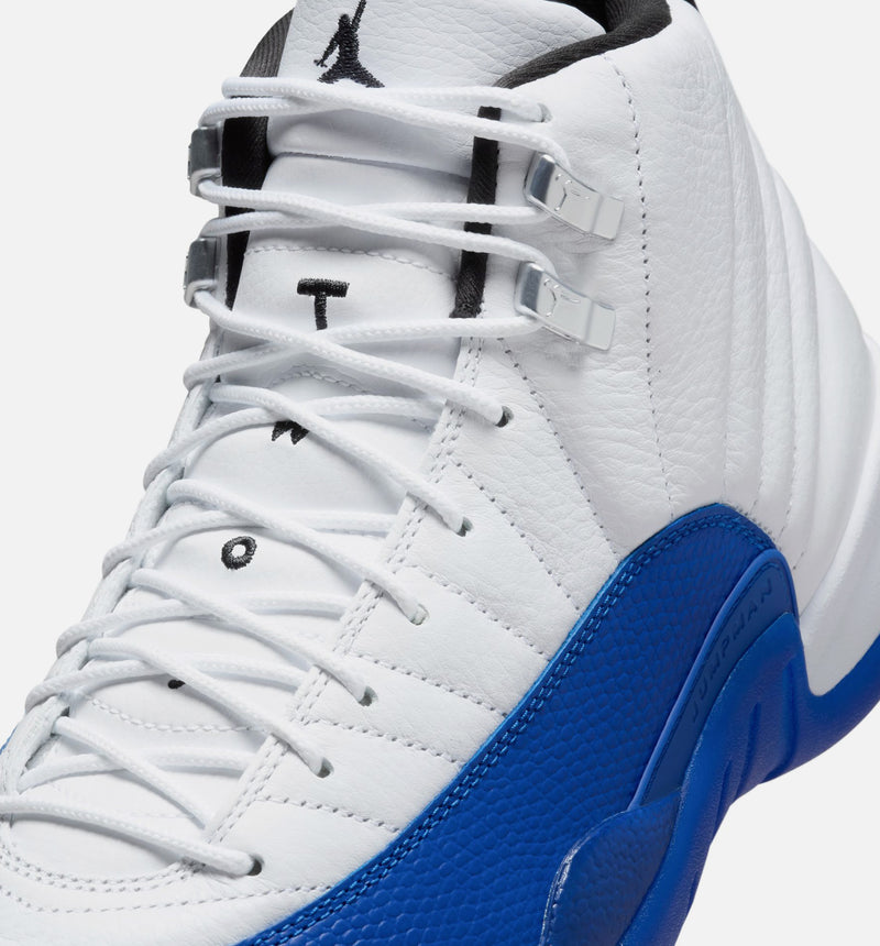 Jordan CT8013 140 Air Jordan 12 Retro White and Game Royal Mens Lifestyle Shoe White B ShopNiceKicks