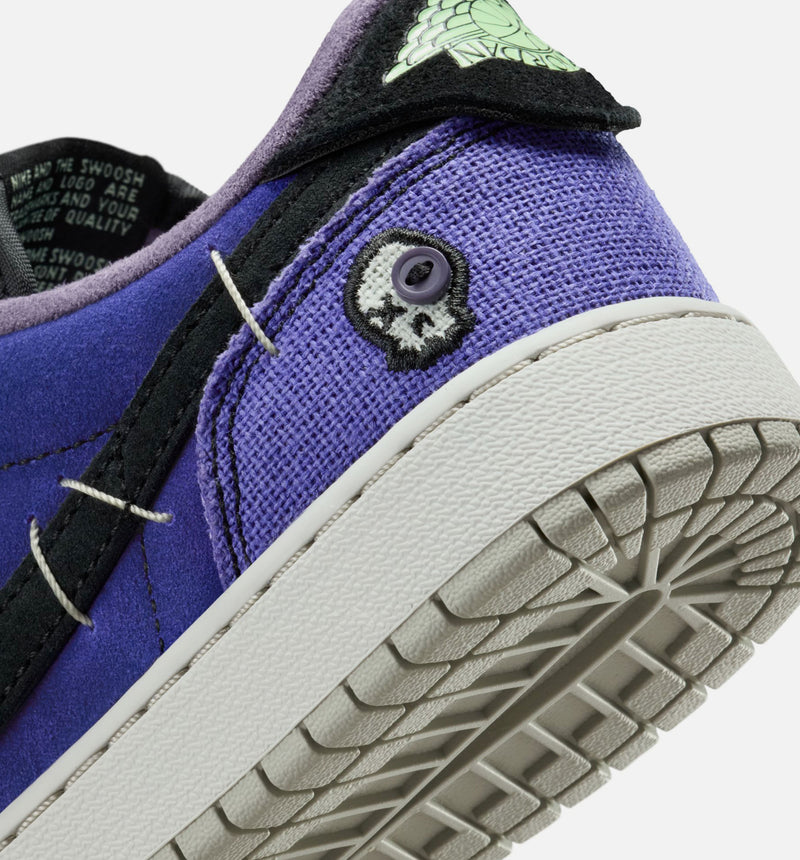 Air Jordan 1 Low OG Regency Purple and Dark Raisin Grade School Lifestyle Shoe - Regency Purple/Vapor Green/Black/Dark Raisin/Daybreak/Light Silver