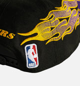 Los Angeles Lakers Flames 9Fifty Snapback Mens Hat - Black/Purple