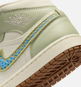 Air Jordan 1 Mid SE Womens Lifestyle Shoe - Olive Aura/Pearl White/Lawn