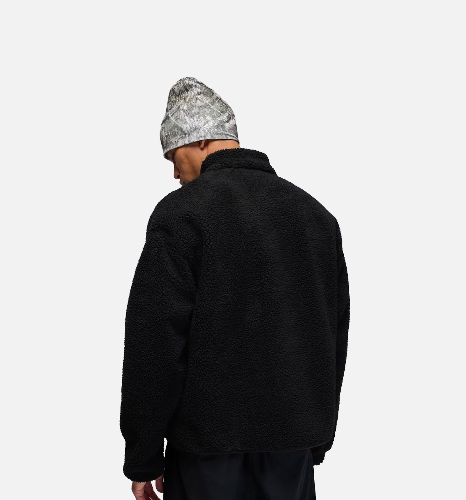 Jordan HV0778-010 Flight Mountainside Faux Fur Mens Jacket - Black