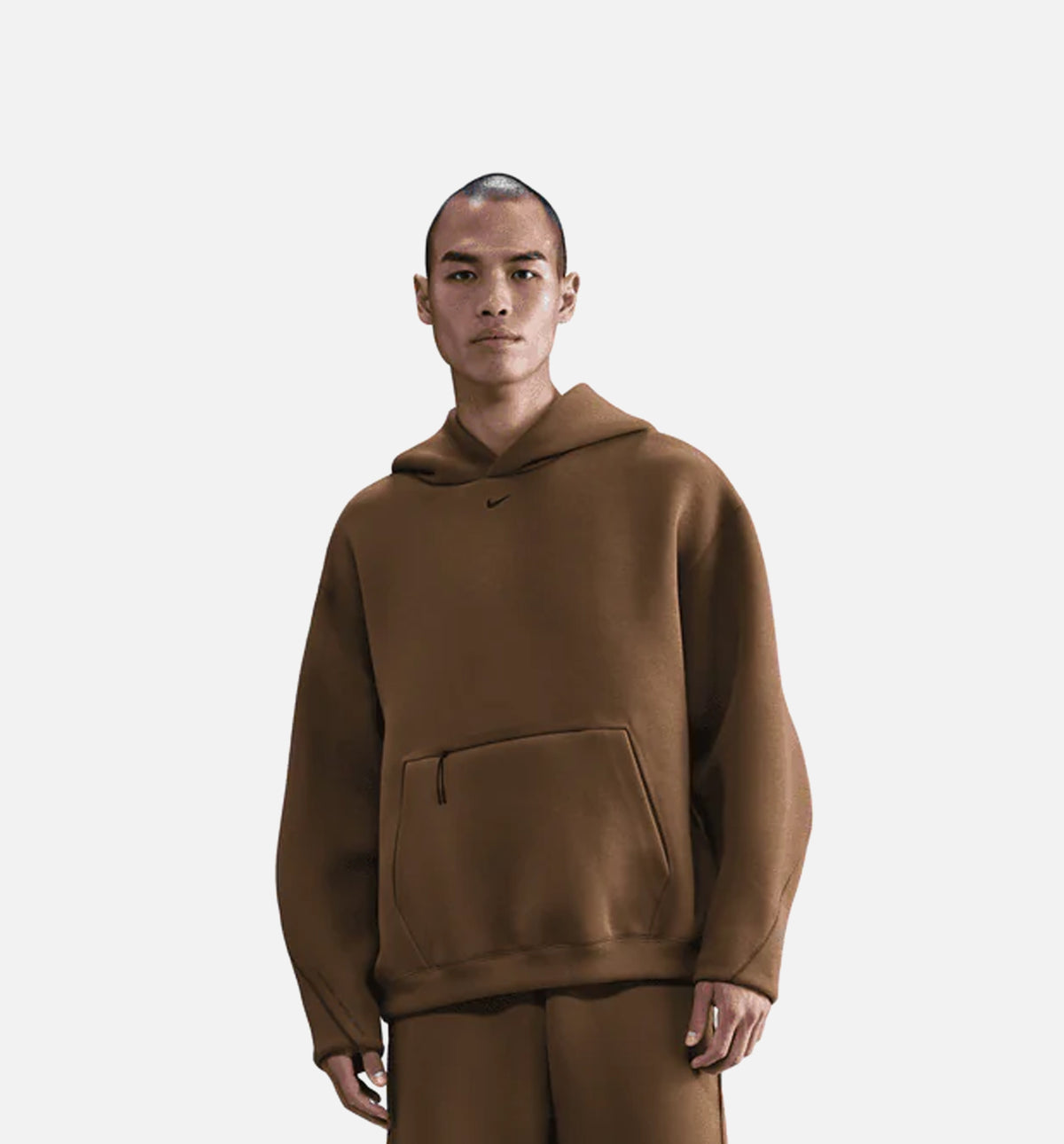 Nike HV6535-235 Tech Fleece Oversized Mens Hoodie - Mosswood Brown