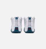 Air Jordan 12 Retro French Blue Grade School Lifestyle Shoe - White/French Blue/Metallic Silver/Varsity Red