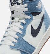 Air Jordan 1 Retro High OG Denim Mens Lifestyle Shoe - Summit White/Obsidian/Summit White/Gum Medium Brown Free Shipping