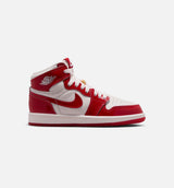 Air Jordan 1 Retro High OG University Red And Light Soft Pink Preschool Lifestyle Shoe - University Red/Metallic Silver