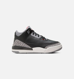 JORDAN DM0966-010
 Air Jordan 3 Retro Black Cement Preschool Lifestyle Shoe - Black/Fire Red/Cement Grey/Summit White Image 0