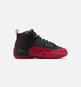 Air Jordan 12 Retro Flu Game Grade School Lifestyle Shoe - Black/Varsity Red