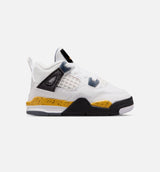 Air Jordan 4 Retro Rare Air Tour Yellow Infant Toddler Lifestyle Shoe - White/Dark Blue Grey/Black/Tour Yellow Free Shipping