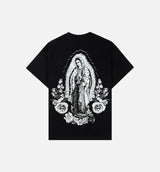 The Lady Of Guadalupe Mens Short Sleeve Shirt - Black/Cream