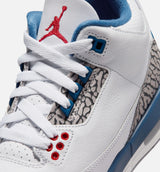 Air Jordan 3 Retro OG True Blue Grade School Lifestyle Shoe - White/Fire Red/True Blue Free Shipping