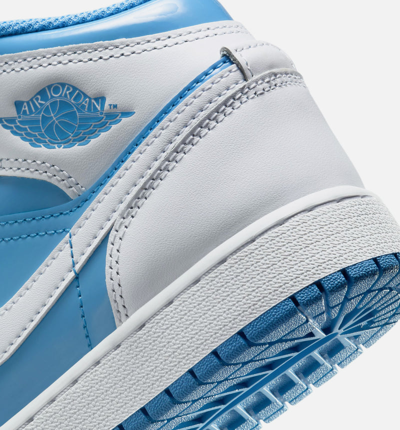 Air Jordan 1 Mid Legend Blue Grade School Lifestyle Shoe - White/Legend Blue