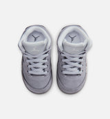 Air Jordan 5 Retro Wolf Grey Infant Toddler Lifestyle Shoe - Light Graphite/White/Wolf Grey
