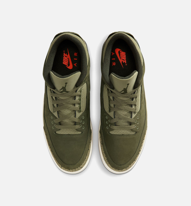 Air Jordan 3 Retro Medium Olive Mens Lifestyle Shoe - Medium Olive/Sequoia/Neutral Olive/Sail/Total Crimson