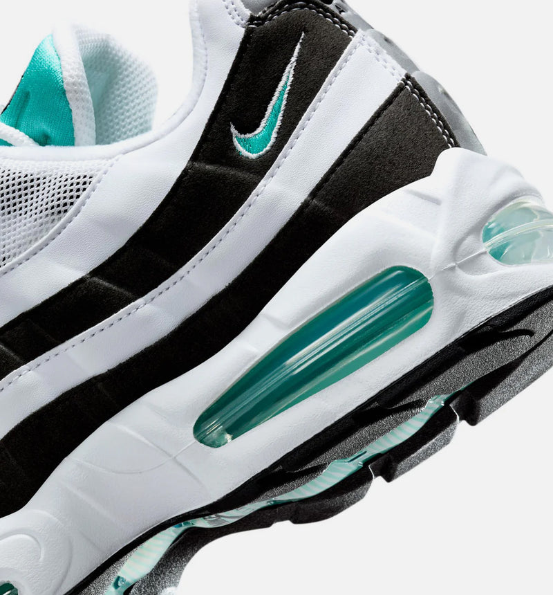 Air Max 95 OG Big Bubble Black Border Mens Lifestyle Shoe - White/Hyper Jade/Black/Metallic Silver
