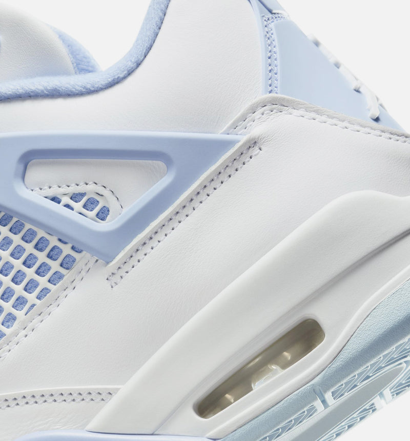 Air Jordan 4 Retro Aluminum Womens Lifestyle Shoe - White/Aluminum/Blue Tint/Oil Green