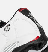 Air Jordan 14 Retro Black Toe Mens Lifestyle Shoe - White/Varsity Red/Black/Silver