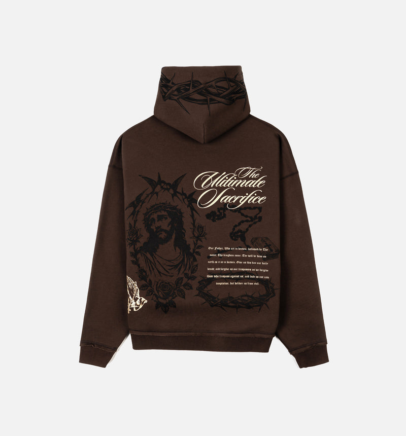 Cthdrl MRCZH201 The Ultimate Sacrifice Zip Up Mens Hoodie (Brown