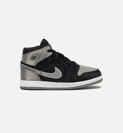 JORDAN FD5305-010
 Air Jordan 1 Retro High OG Satin Shadow Infant Toddler Lifestyle Shoe - Black/Medium Grey/White Image 0