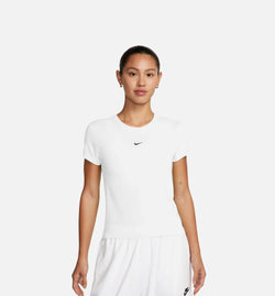 NIKE FV5508-100
 NSW Chill Knit Womens Short Sleeve Shirt - White/Black Image 0