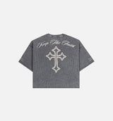 Keep The Faith Thermal Mens Short Sleeve Shirt - Grey/Beige