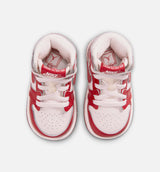 Air Jordan 1 Retro High OG University Red And Light Soft Pink Infant Toddler Lifestyle Shoe - University Red/Metallic Silver