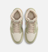Air Jordan 1 Mid SE Womens Lifestyle Shoe - Olive Aura/Pearl White/Lawn