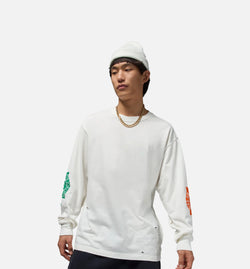 JORDAN IB3134-133
 Rare Air Washed 85 Mens Long Sleeve - Sail/Brilliant Orange Image 0