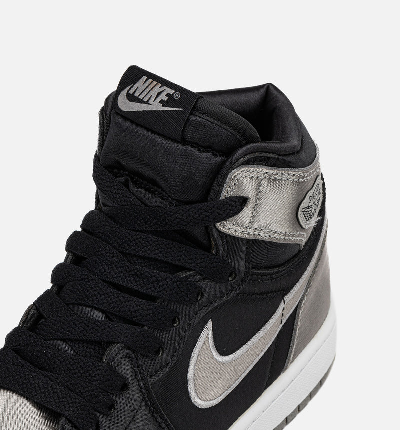 Air Jordan 1 Retro High OG Satin Shadow Preschool Lifestyle Shoe - Black/Medium Grey/White