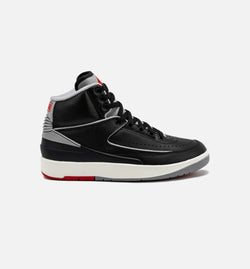 JORDAN DQ8562-001
 Air Jordan 2 Retro Black Cement Grade School Lifestyle Shoe - Black/Cement Grey Image 0