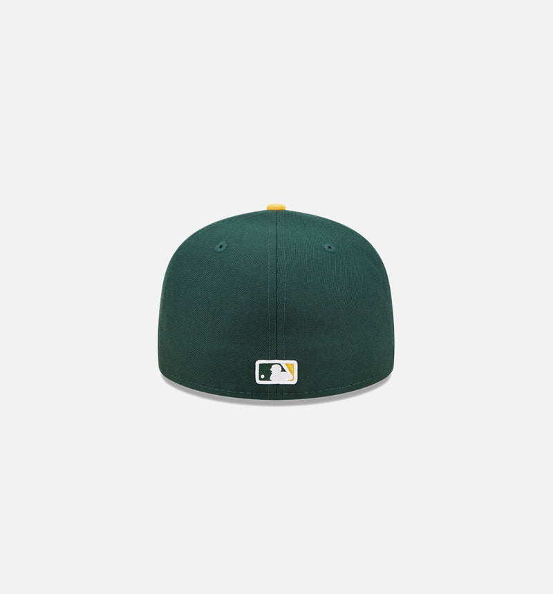 Oakland Athletics Comic Cloud 59FIFTY Fitted Cap Mens Hat - Green/Yellow