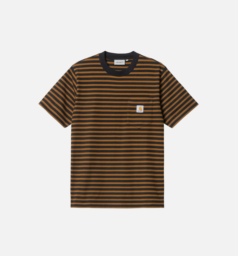 Seidler Pocket Mens Short Sleeve Shirt - Brown/Black