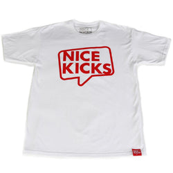 NICE KICKS ESSENTIALS FL14NK1-WHT
 Nice Kicks Classic Outline Tee - White/Red Image 0
