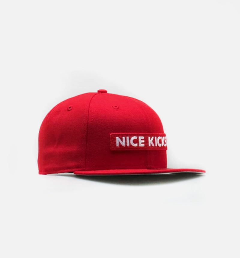 Nice Kicks Box Logo Snapback Hat - Red/White